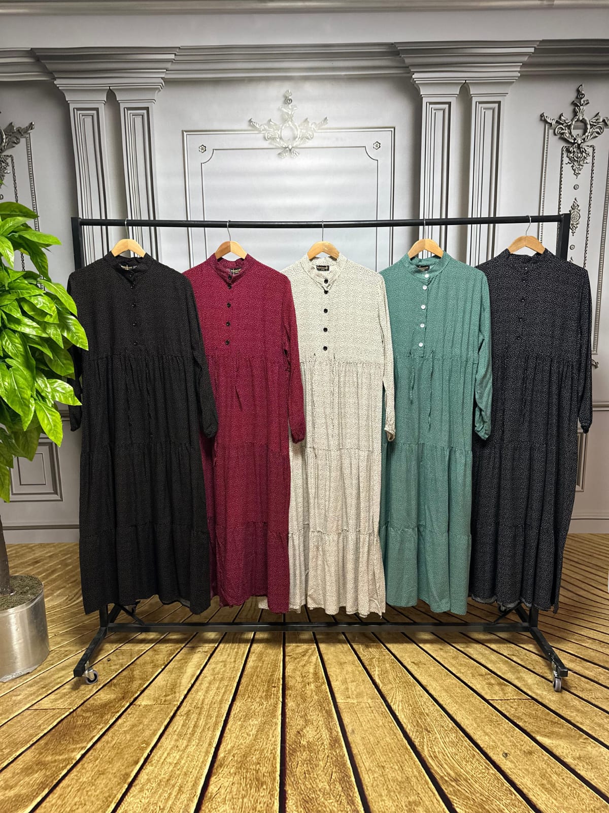NİSA – Maxi-Kleid mit Knopfleiste