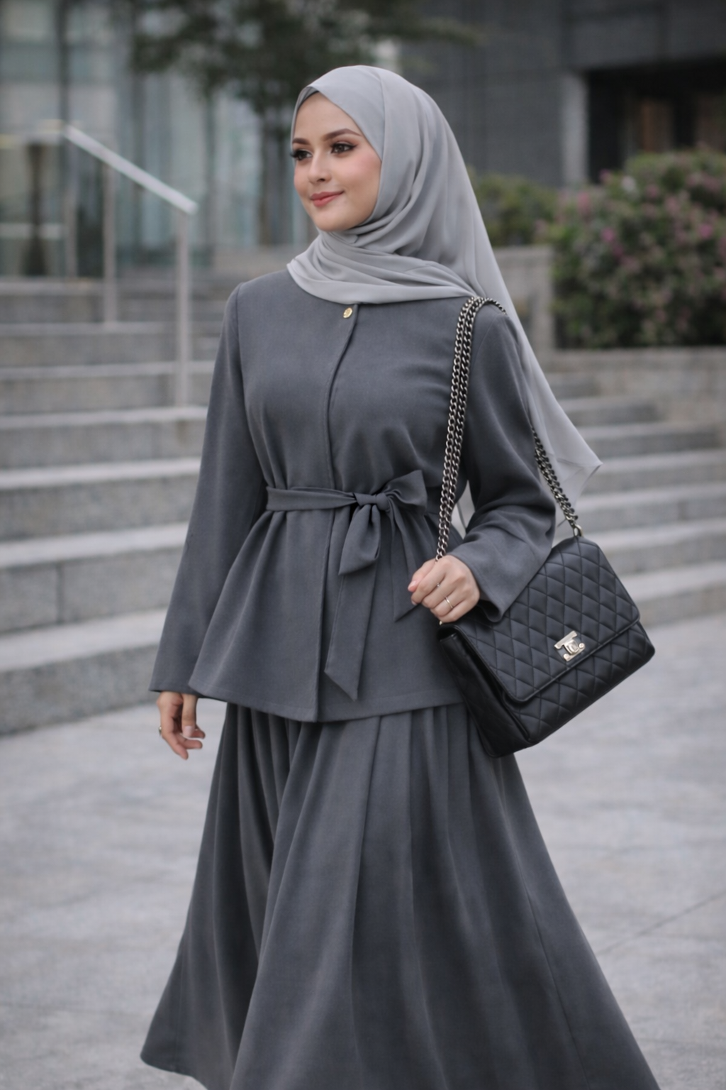 Elegantes Zweiteiler-Set – A-Linien Schnitt mit leicht ausgestellten Ärmeln | Kuba Stoff