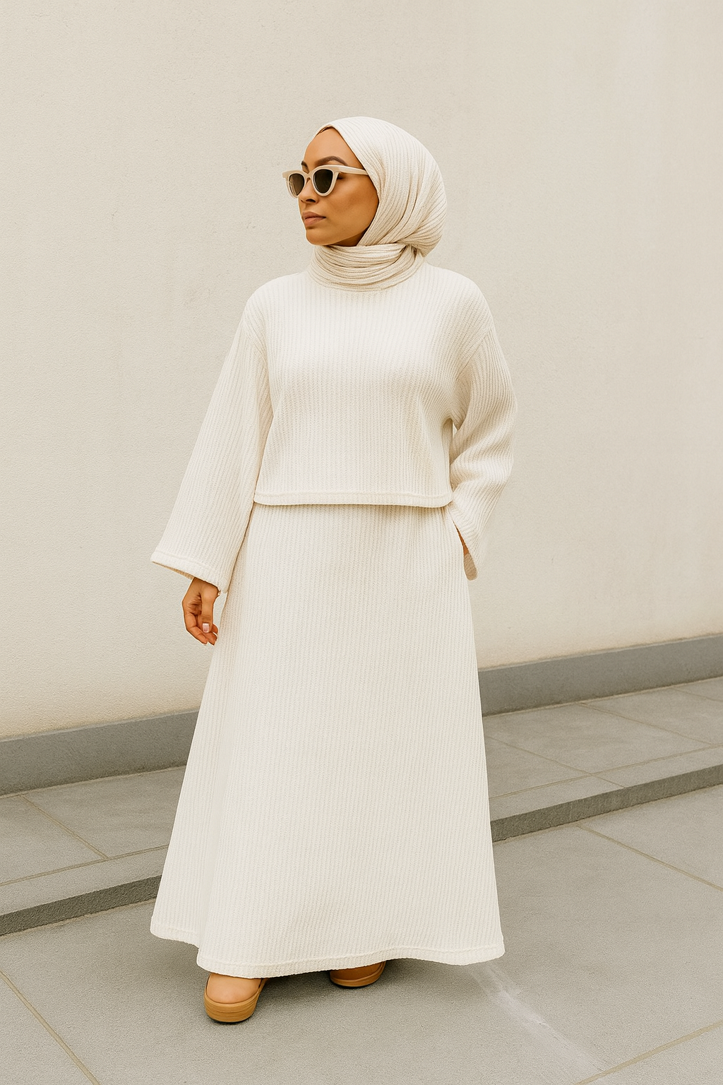 Zweiteiliges Rippstrick-Set LAVINA – Elegance