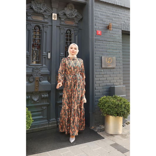 YAPRAK – Maxikleid mit Blätterprint