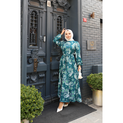 MEVA – Maxikleid mit floralem Barockmuster