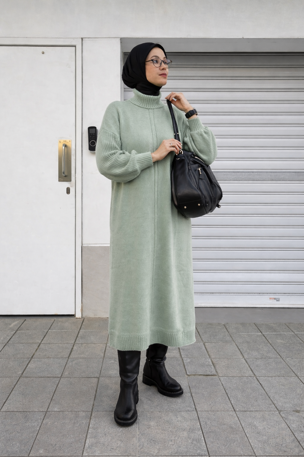 Oversize Strickkleid mit Rollkragen – Cozy Everyday Look