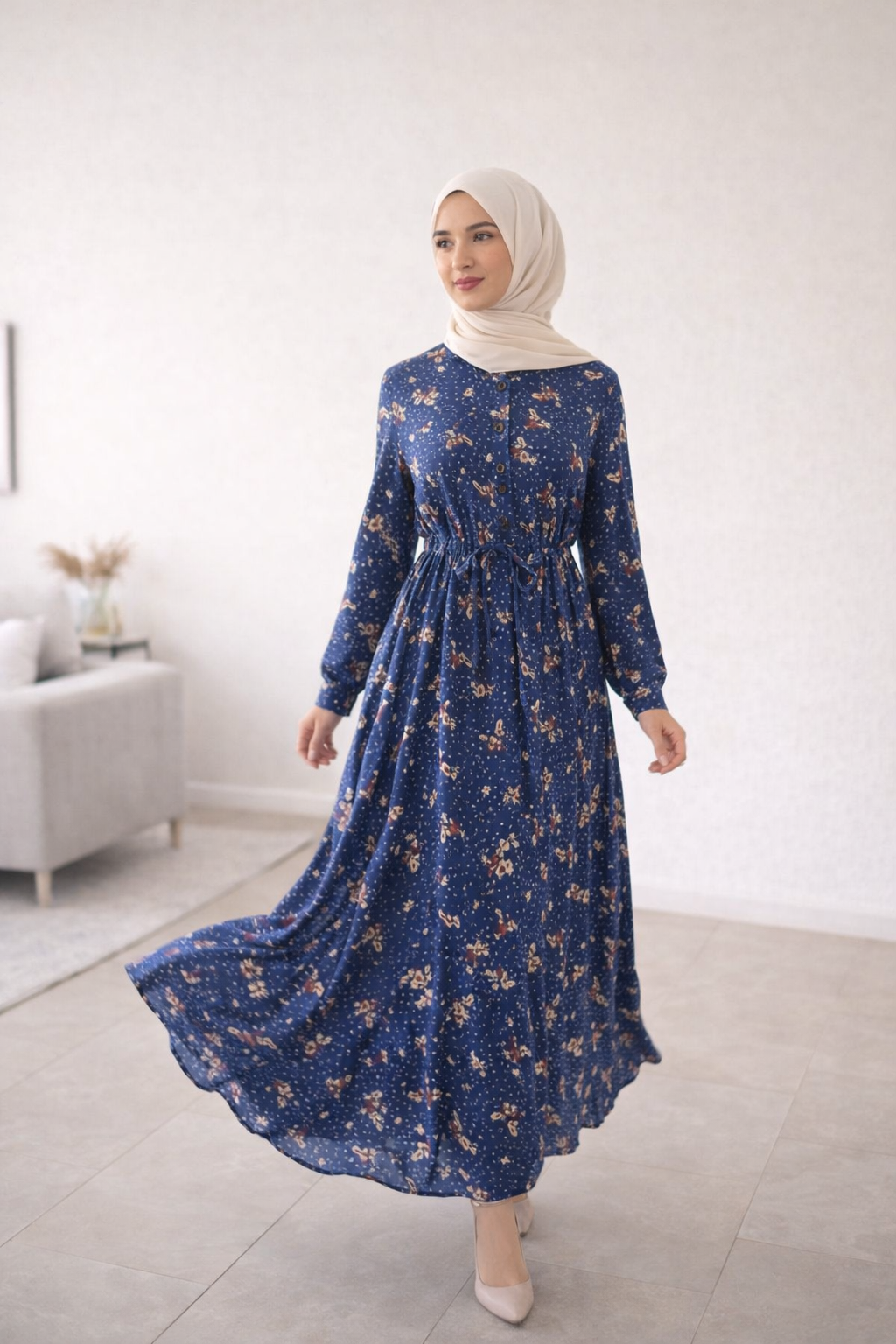 Kleid „ELYA 01“ – Lockeres Maxikleid | Blumenprint