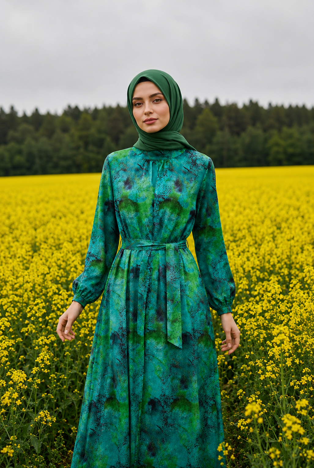 Elegantes Langarmkleid aus Modal