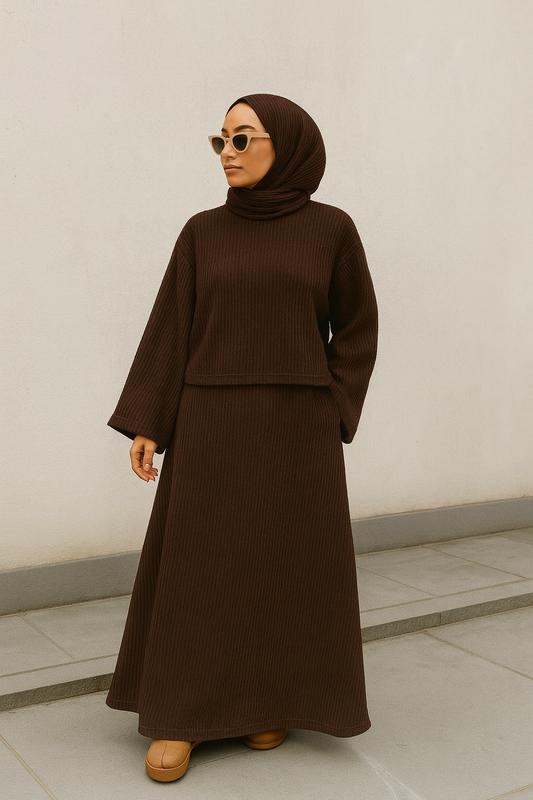 Zweiteiliges Rippstrick-Set LAVINA – Elegance