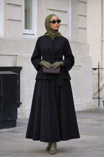 Elegantes Zweiteiler-Set – A-Linien Schnitt mit leicht ausgestellten Ärmeln | Kuba Stoff