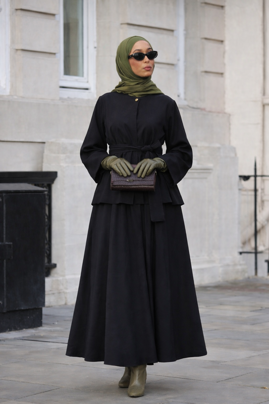 Elegantes Zweiteiler-Set – A-Linien Schnitt mit leicht ausgestellten Ärmeln | Kuba Stoff