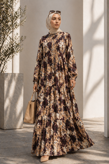 Lara Viskose Maxikleid mit Blumenmuster – Locker fallend & bequem
