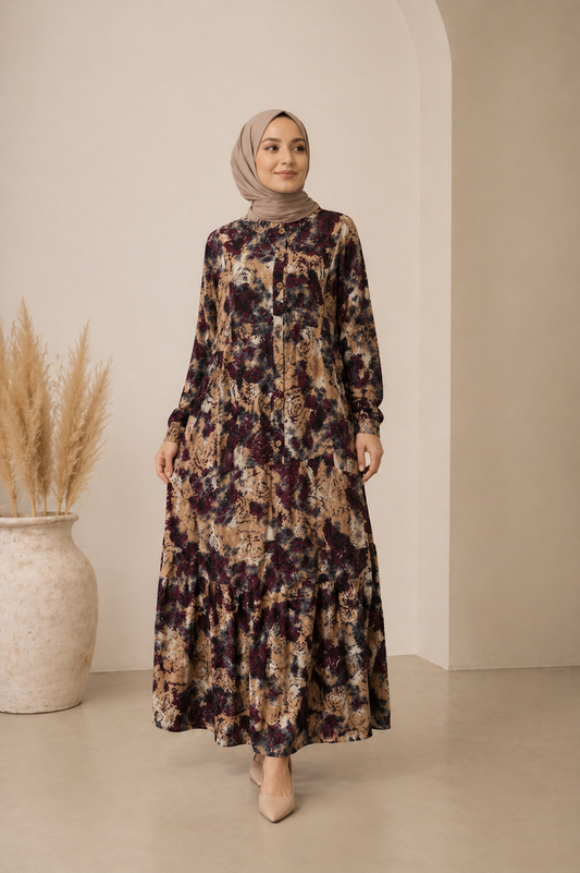 Lara Viskose Maxikleid mit Blumenmuster – Locker fallend & bequem