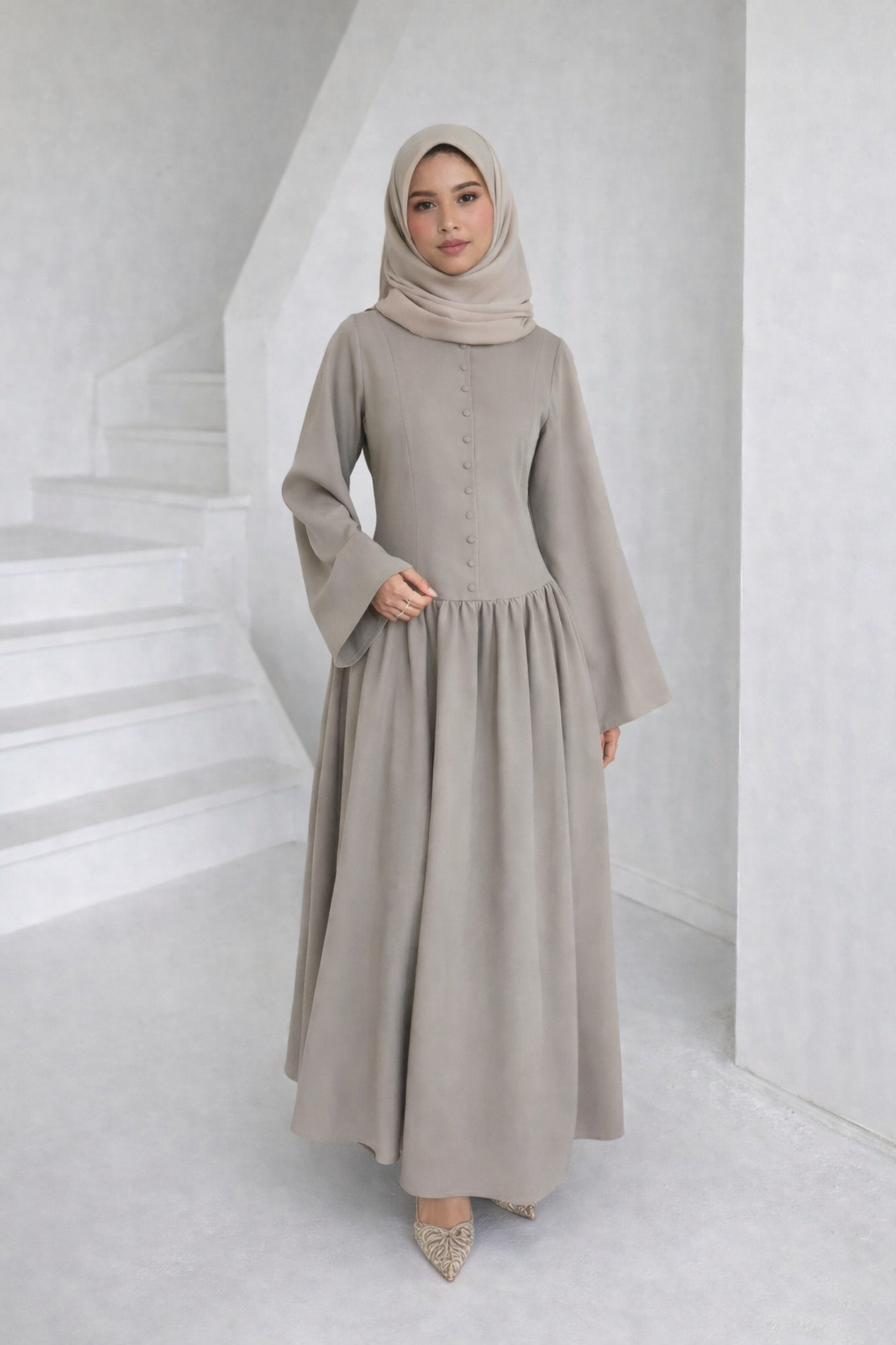 Elegantes Viskose Maxikleid – Lockerer Schnitt