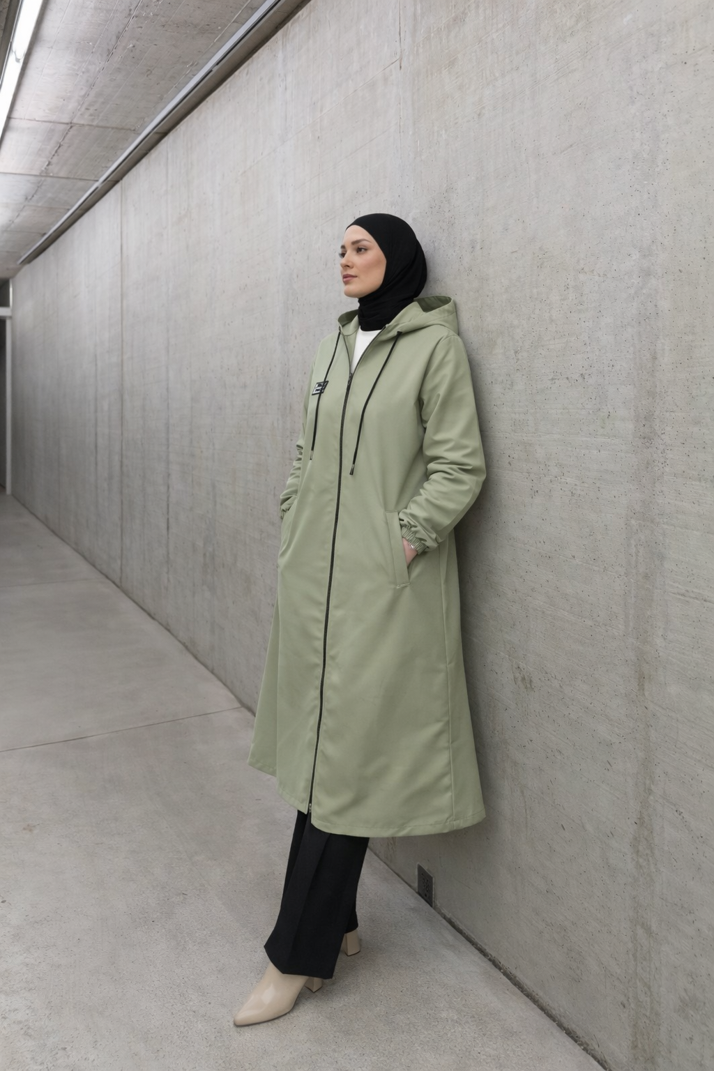 Baumwoll Trenchcoat Damen – Wasserabweisender Regenmantel mit Kapuze