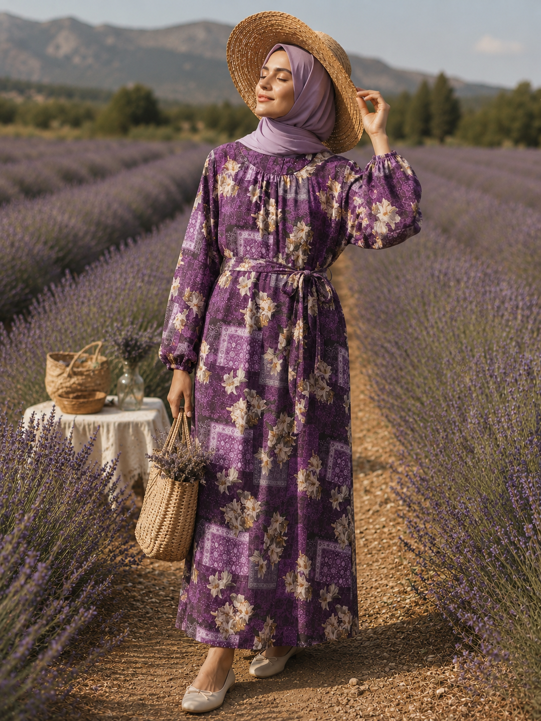 Modalkleid mit floralem Muster