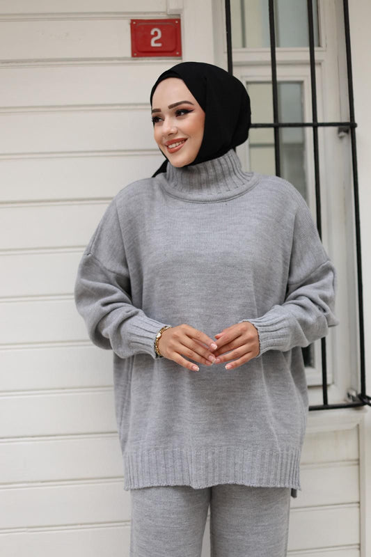 Zweiteiliges Strick-Set LAYLA aus Pullover und Hose
