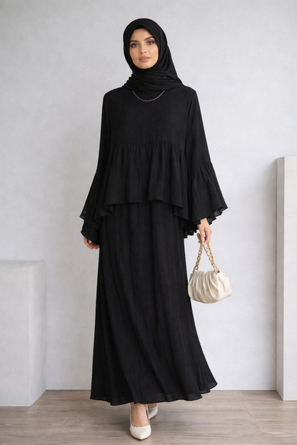 Luftiger Zweiteiler mit Volant & weitem Schnitt