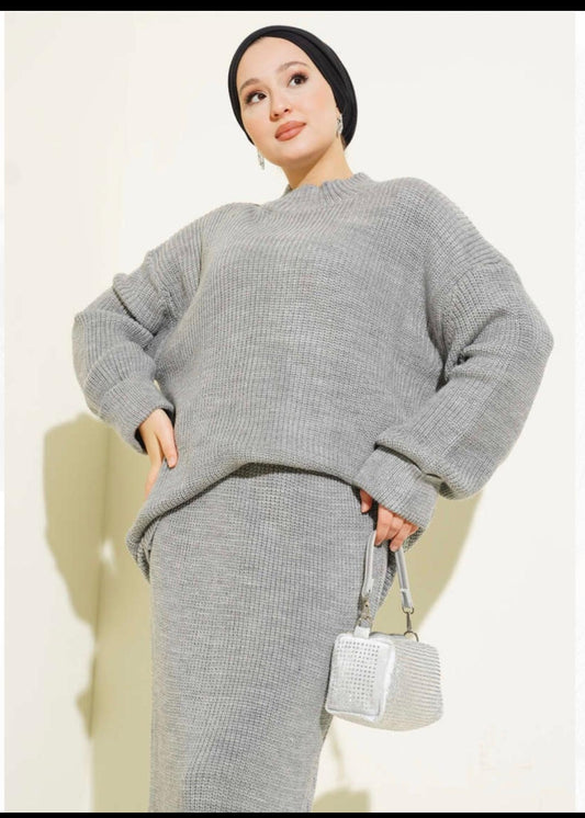 Zweiteiliges Rippstrick Set – MIRAY (Rock & Pullover)