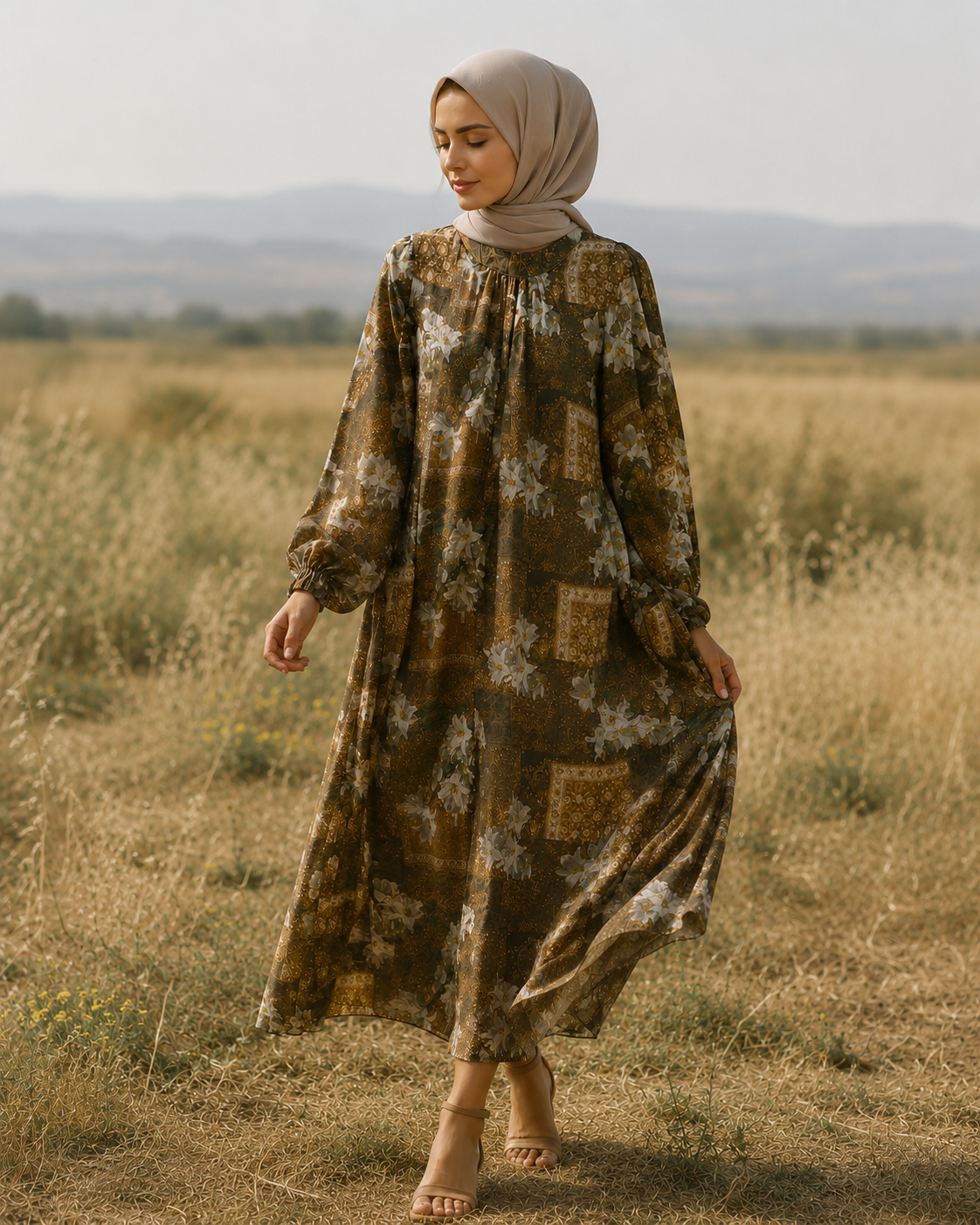 Modalkleid mit floralem Muster