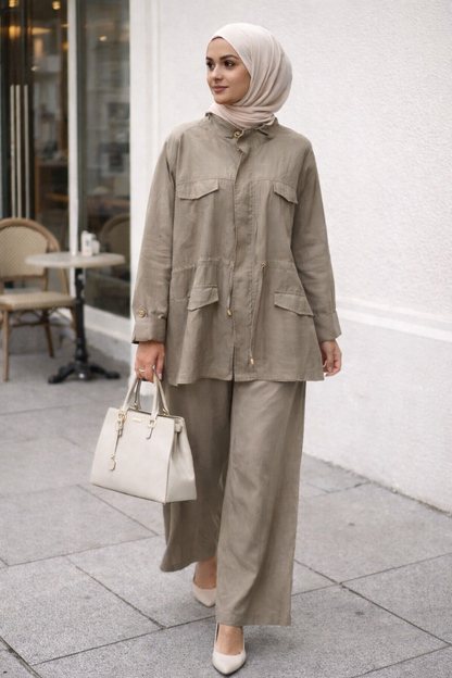 Modernes Modest Zweiteiler-Set – Kupra Stoff